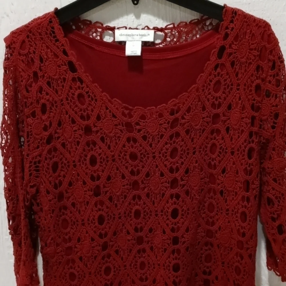 Christopher Banks sweater loose knit crochet